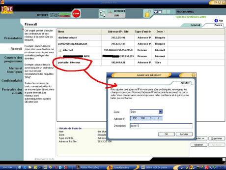 Ajouter une IP avec Zone Alarm