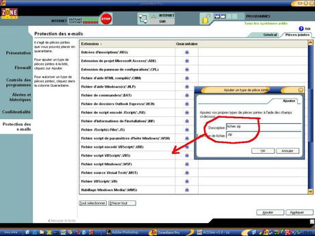 Protection des email avec Zone Alarm